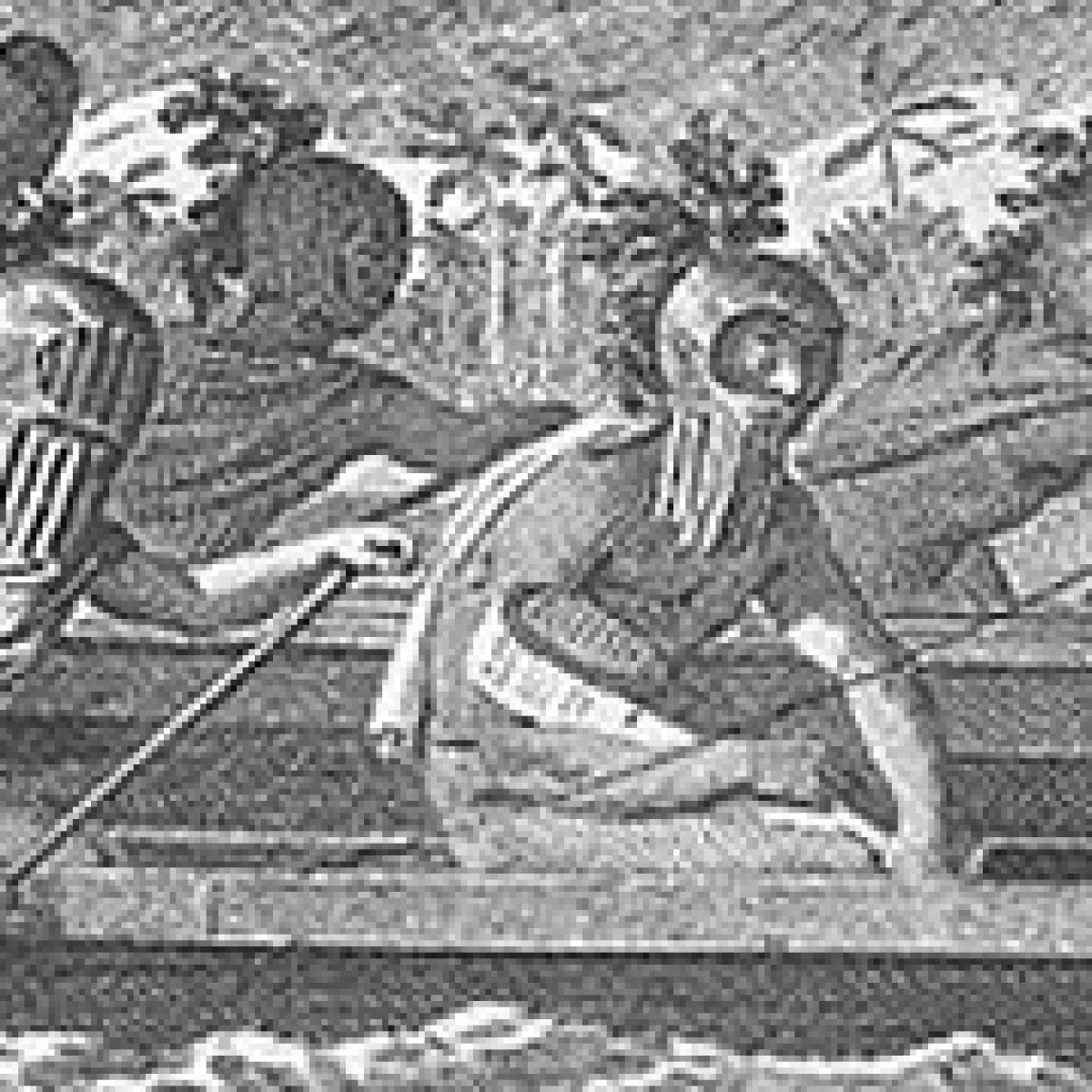 Painting of natives kayaking