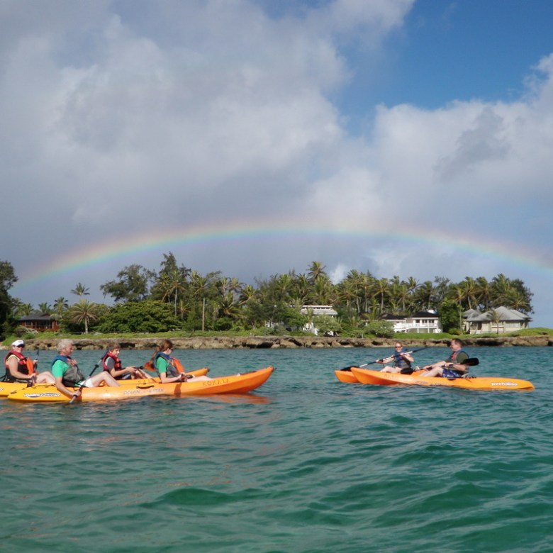 A group of people Kayaking